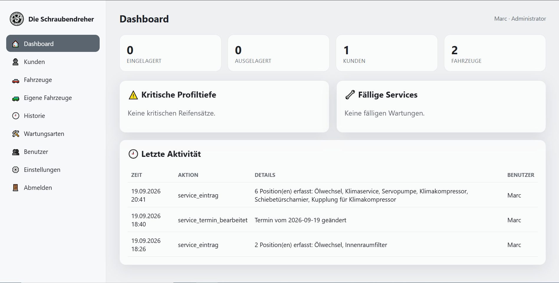 Reifen und Fahrzeugserviceportal